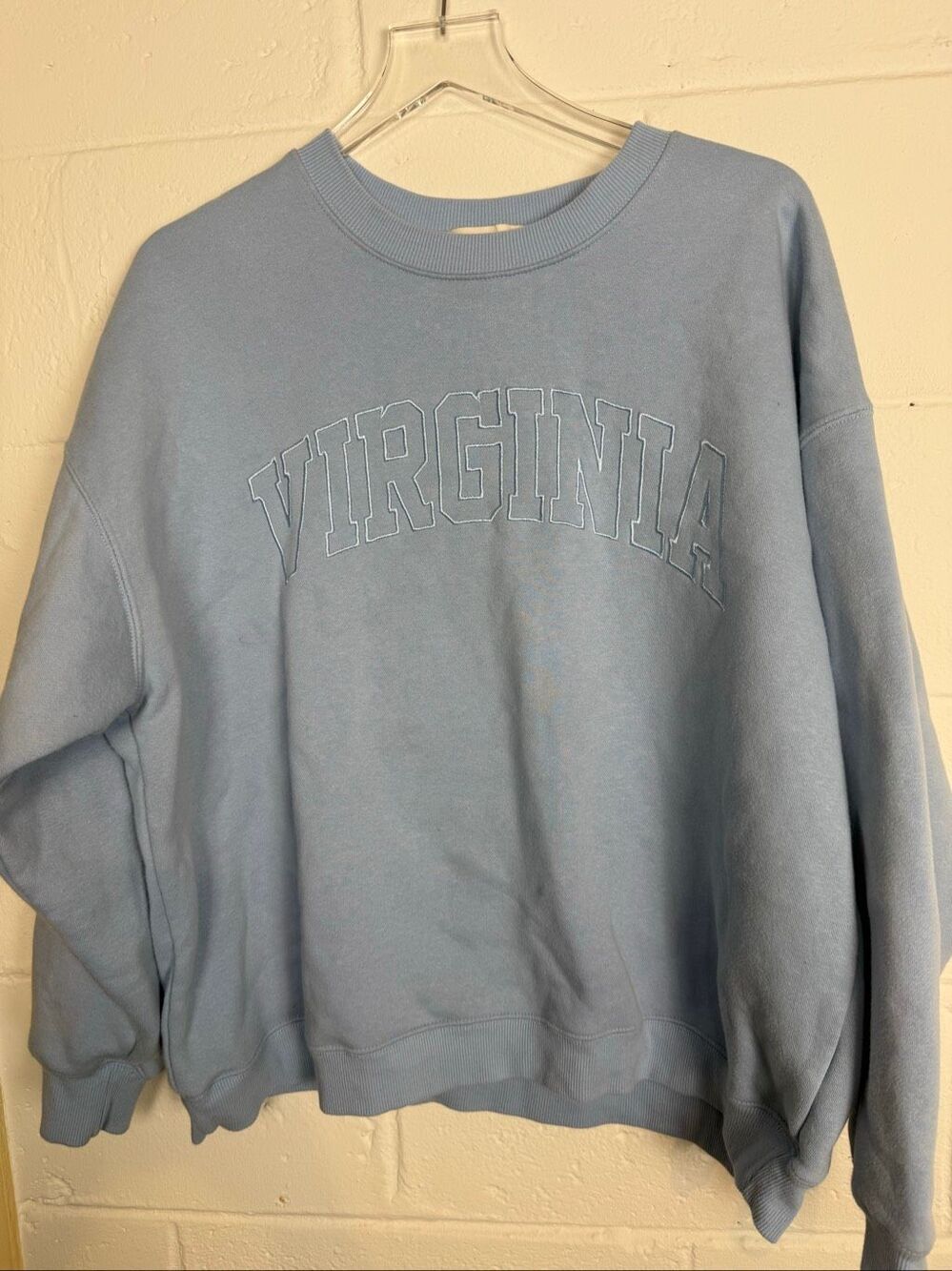 Women’s XL Virginia Embroidered Crewneck Sweatshirt Blue Oversized Collegiate St